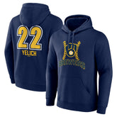 MLB Christian Yelich Milwaukee Brewers Name & Number Fastball Pullover Hoodie