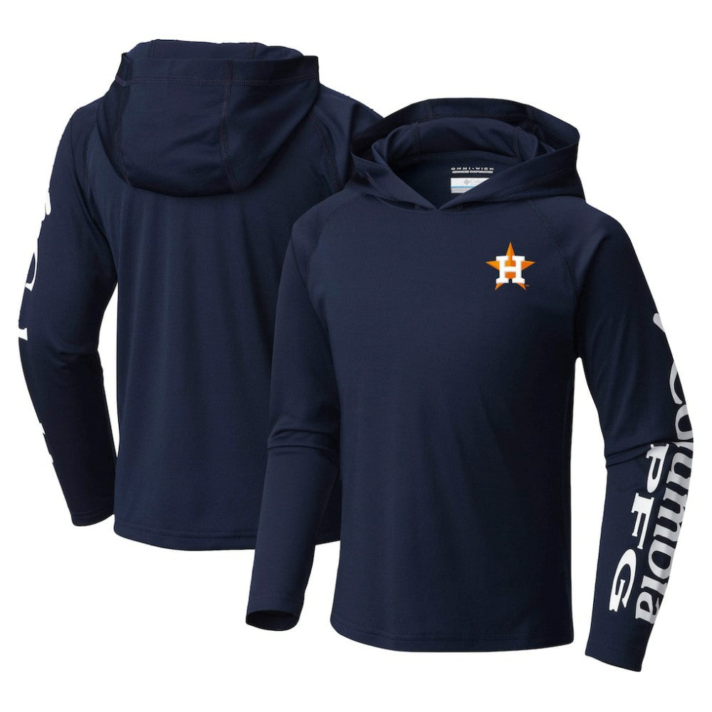 MLB Houston Astros Columbia Youth Terminal Tackle Long Sleeve Hoodie T-Shirt