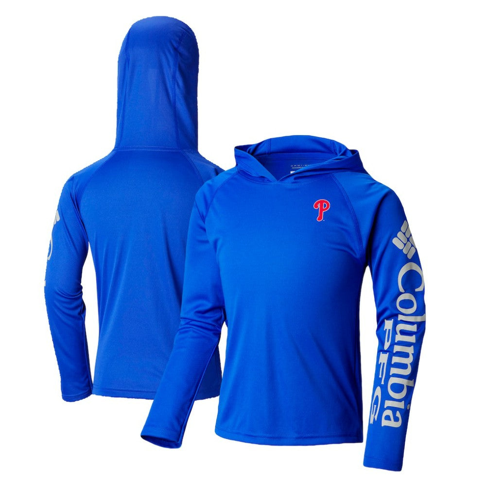 MLB Philadelphia Phillies Columbia Youth Terminal Tackle Long Sleeve Hoodie T-Shirt