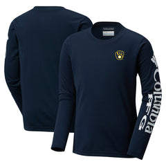 MLB Milwaukee Brewers Columbia Youth Terminal Tackle Long Sleeve T-Shirt