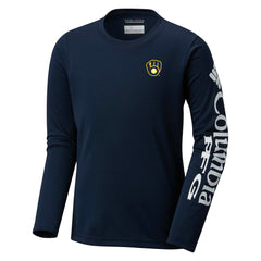 MLB Milwaukee Brewers Columbia Youth Terminal Tackle Long Sleeve T-Shirt