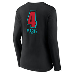 MLB Ketel Marte Arizona Diamondbacks Women's Name & Number Fastball V-Neck Long Sleeve T-Shirt