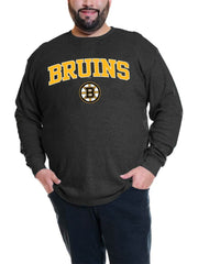 NHL Black David Pastrnak Boston Bruins Profile Big & Tall Name & Number Thermal Pullover Sweatshirt