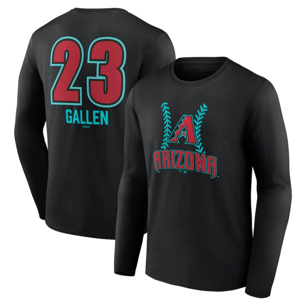 MLB Zac Gallen Arizona Diamondbacks Name & Number Fastball Long Sleeve T-Shirt