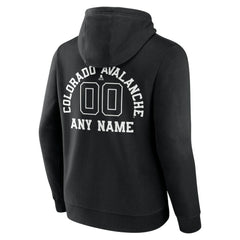 NHL Black Colorado Avalanche Personalized Name & Number Monochrome Pullover Hoodie
