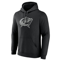 NHL Black Columbus Blue Jackets Personalized Name & Number Monochrome Pullover Hoodie