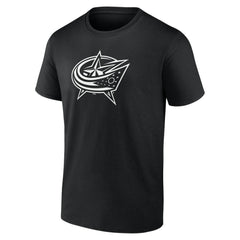 NHL Black Columbus Blue Jackets Personalized Name & Number Monochrome T-Shirt