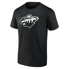 NHL Black Minnesota Wild Personalized Name & Number Monochrome T-Shirt