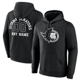 NHL Black Ottawa Senators Personalized Name & Number Monochrome Pullover Hoodie