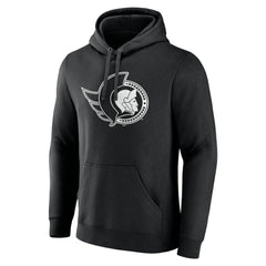 NHL Black Ottawa Senators Personalized Name & Number Monochrome Pullover Hoodie