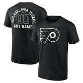 NHL Black Philadelphia Flyers Personalized Name & Number Monochrome T-Shirt