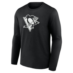 NHL Black Pittsburgh Penguins Personalized Name & Number Monochrome Long Sleeve T-Shirt