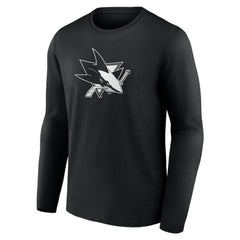 NHL Black San Jose Sharks Personalized Name & Number Monochrome Long Sleeve T-Shirt