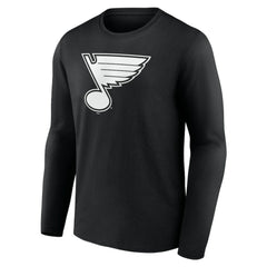NHL Black St. Louis Blues Personalized Name & Number Monochrome Long Sleeve T-Shirt
