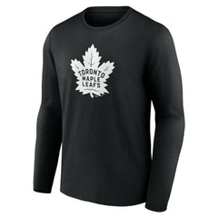 NHL Black Toronto Maple Leafs Personalized Name & Number Monochrome Long Sleeve T-Shirt