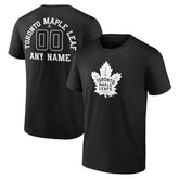 NHL Black Toronto Maple Leafs Personalized Name & Number Monochrome T-Shirt