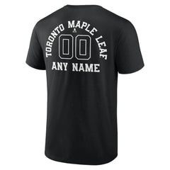 NHL Black Toronto Maple Leafs Personalized Name & Number Monochrome T-Shirt