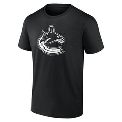 NHL Black Vancouver Canucks Personalized Name & Number Monochrome T-Shirt