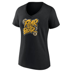 NHL Black Boston Bruins Women's Native V-Neck T-Shirt