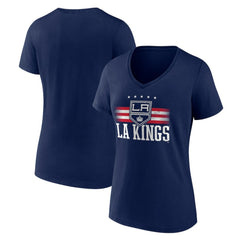 NHL Navy Los Angeles Kings Women's Americana Team V-Neck T-Shirt