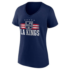 NHL Navy Los Angeles Kings Women's Americana Team V-Neck T-Shirt