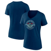 NHL Deep Sea Blue Seattle Kraken Women's Native V-Neck T-Shirt