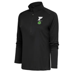 NHL Charcoal St. Louis Blues Antigua Women's Shamrock Tribute Half-Zip Pullover Top