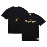 NHL Black Mario Lemieux Pittsburgh Penguins Mitchell & Ness Premium Nickname Vintage Logo T-Shirt