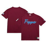 NHL Burgundy Peter Forsberg Colorado Avalanche Mitchell & Ness Premium Nickname Vintage Logo T-Shirt