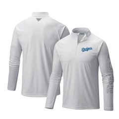 MLB Los Angeles Dodgers Columbia Terminal Tackle Omni-Shade Raglan Quarter-Zip Pullover Top