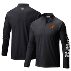 MLB Baltimore Orioles Columbia Terminal Tackle Omni-Shade Raglan Quarter-Zip Pullover Top