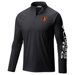 MLB Baltimore Orioles Columbia Terminal Tackle Omni-Shade Raglan Quarter-Zip Pullover Top