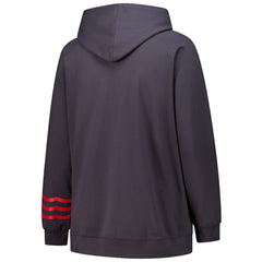 NHL Charcoal Chicago Blackhawks Fanatics Women's Plus Size Lightweight Fleece Raglan Pullover Hoodie