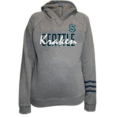 NHL Heather Gray Seattle Kraken Fanatics Women's Plus Size Lightweight Fleece Raglan Pullover Hoodie