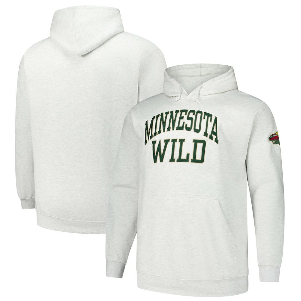 NHL Heather Gray Minnesota Wild Fanatics Big & Tall Fleece Pullover Hoodie