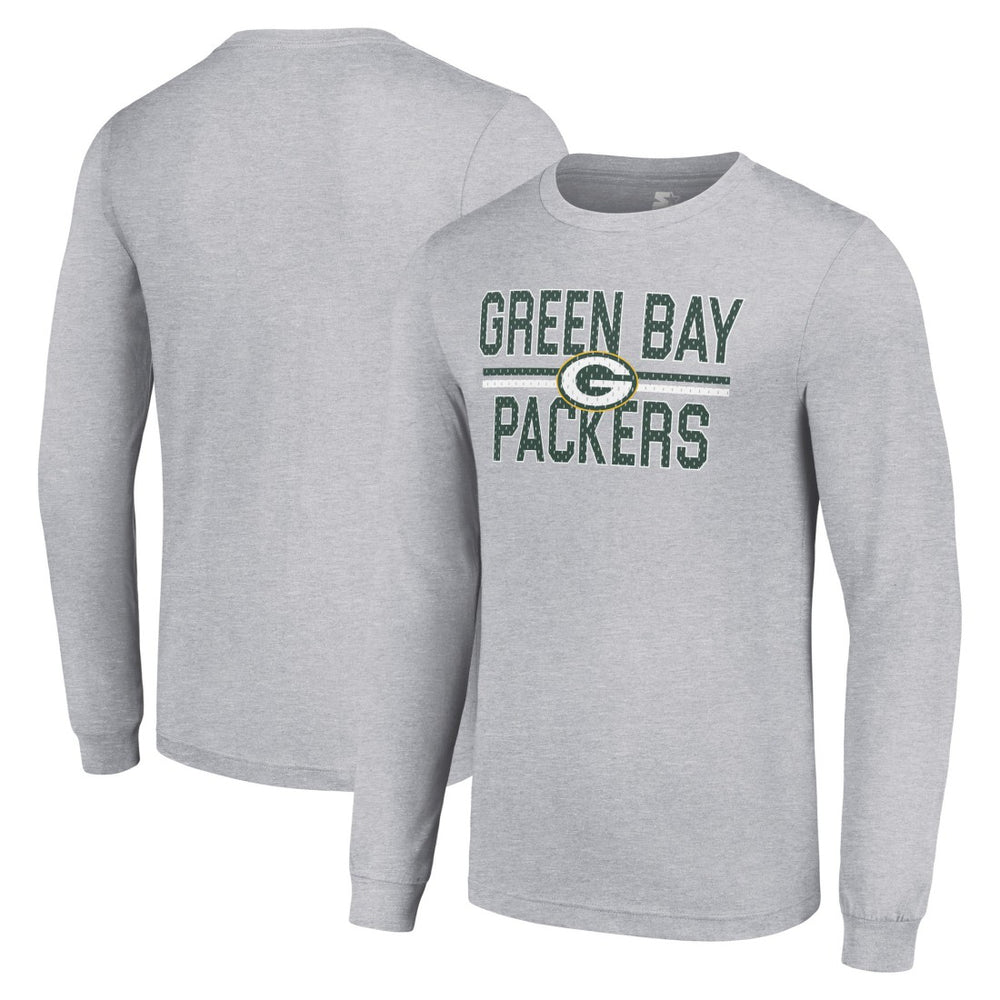 Starter Team Mesh Print Graphic Long Sleeve T-Shirt - Green Bay Packers