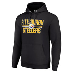 Starter Unisex Team Mesh Print Graphic Tri-Blend Pullover Hoodie - Pittsburgh Steelers