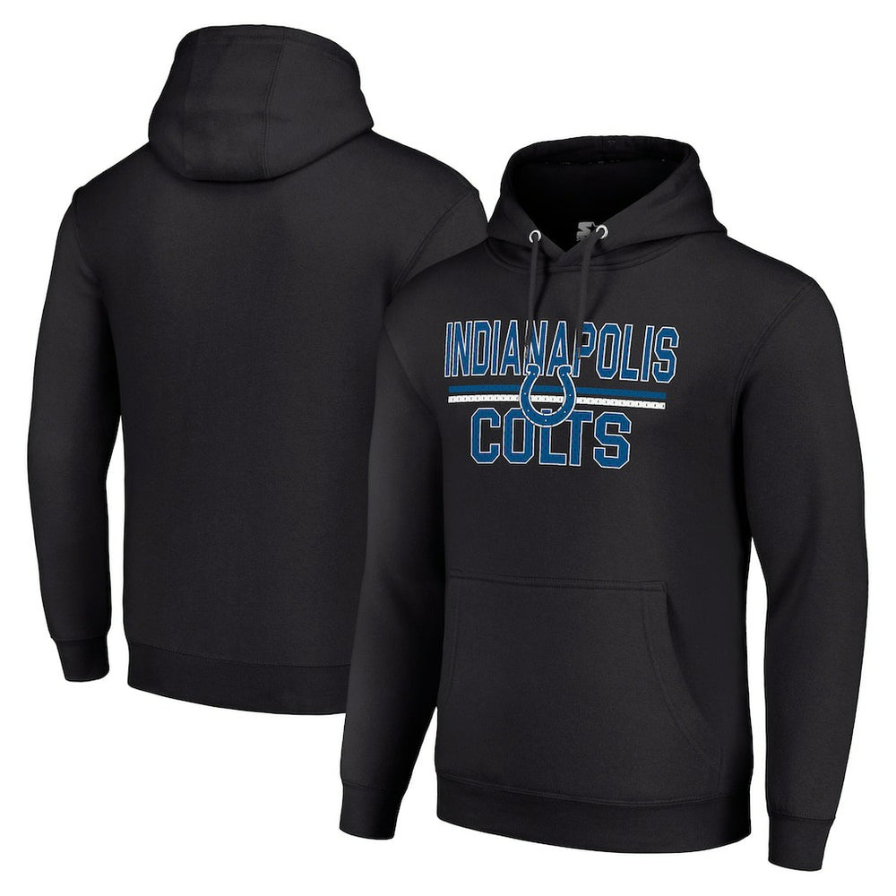 Starter Unisex Team Mesh Print Graphic Tri-Blend Pullover Hoodie - Indianapolis Colts