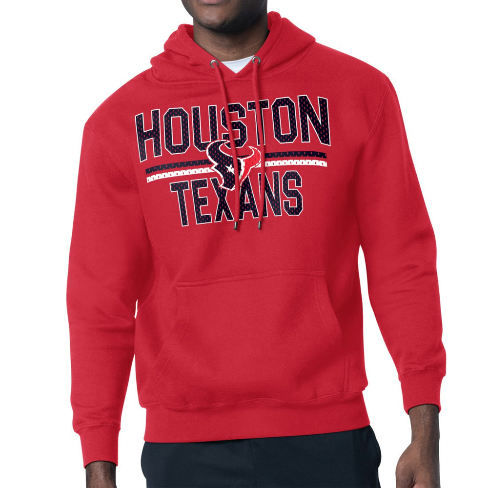 Starter Unisex Team Mesh Print Graphic Tri-Blend Pullover Hoodie - Houston Texans