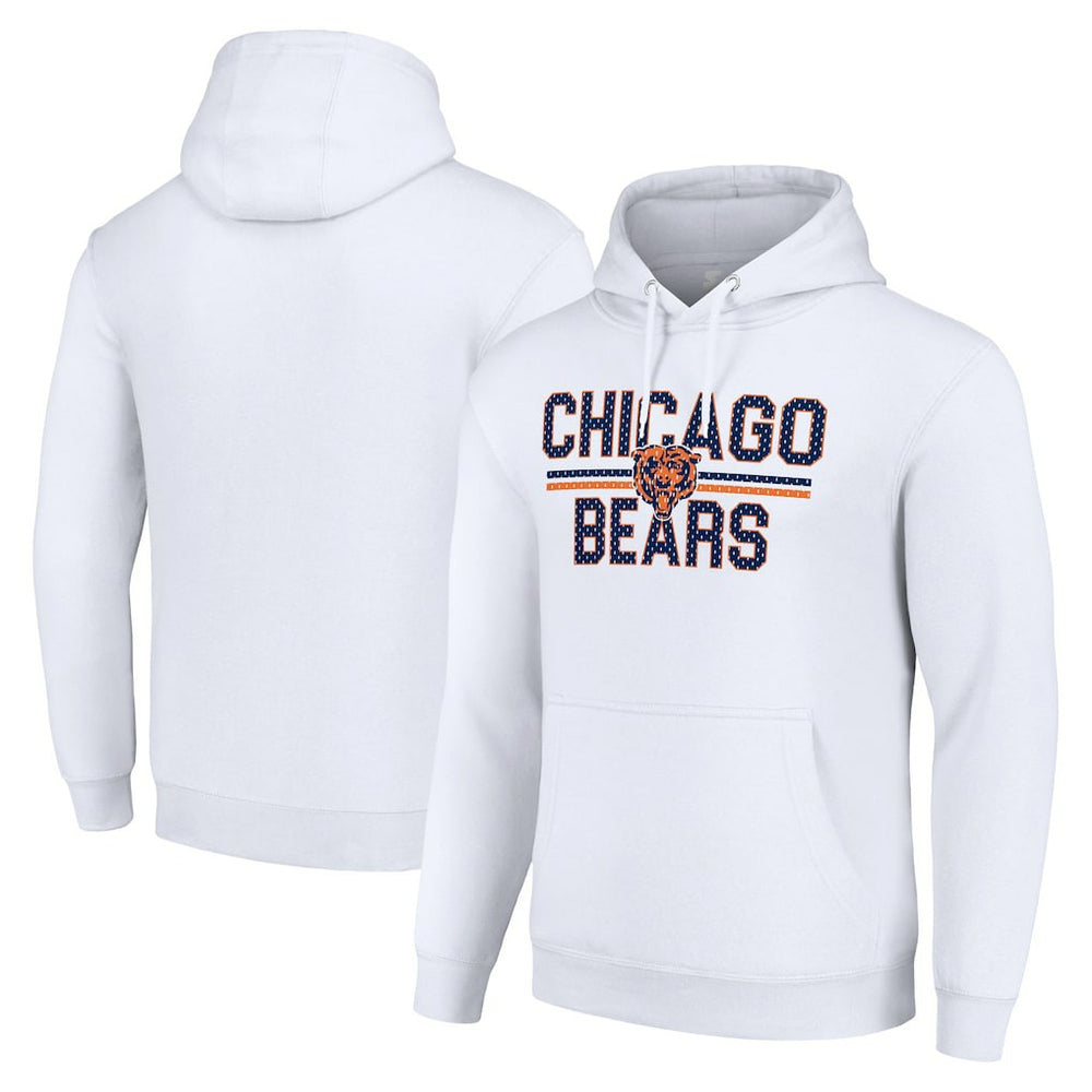 Starter Unisex Team Mesh Print Graphic Tri-Blend Pullover Hoodie - Chicago Bears