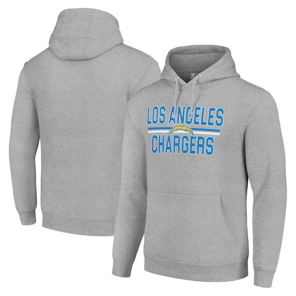 Starter Unisex Team Mesh Print Graphic Tri-Blend Pullover Hoodie - Los Angeles Chargers