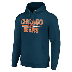 Starter Unisex Team Mesh Print Graphic Tri-Blend Pullover Hoodie - Chicago Bears