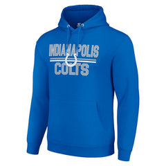 Starter Unisex Team Mesh Print Graphic Tri-Blend Pullover Hoodie - Indianapolis Colts