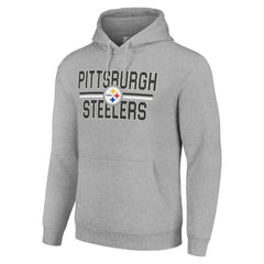 Starter Unisex Team Mesh Print Graphic Tri-Blend Pullover Hoodie - Pittsburgh Steelers