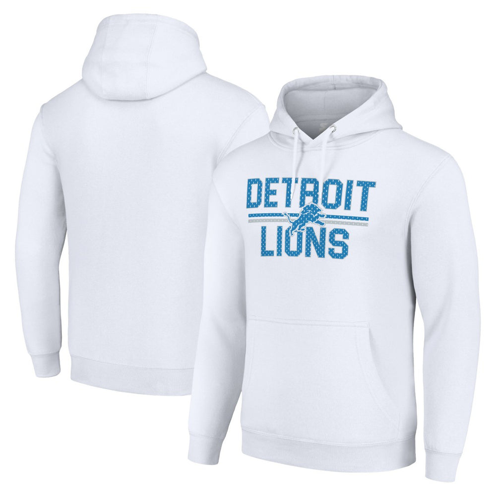 Starter Unisex Team Mesh Print Graphic Tri-Blend Pullover Hoodie - Detroit Lions