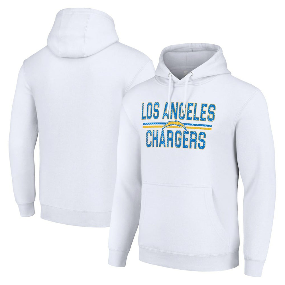 Starter Unisex Team Mesh Print Graphic Tri-Blend Pullover Hoodie - Los Angeles Chargers