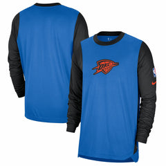 NBA Oklahoma City Thunder 2024/25 City Edition Authentic Pregame Performance Long Sleeve Shooting T-Shirt