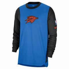 NBA Oklahoma City Thunder 2024/25 City Edition Authentic Pregame Performance Long Sleeve Shooting T-Shirt