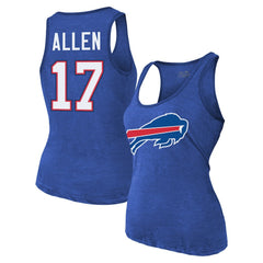 Josh Allen Majestic Threads Women's Name & Number Tri-Blend Tank Top - Buffalo Bills