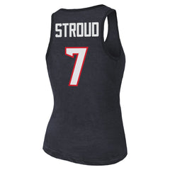 C.J. Stroud Majestic Threads Women's Name & Number Tri-Blend Tank Top - Houston Texans